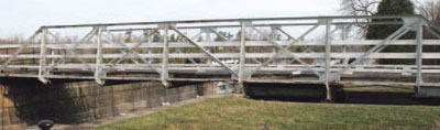 A manually operated swing bridge