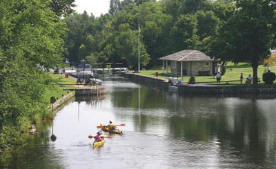 The upper approach to Burritts Rapids lock
