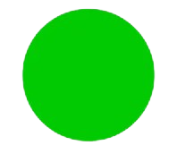 Le cercle vert représente les sentiers faciles