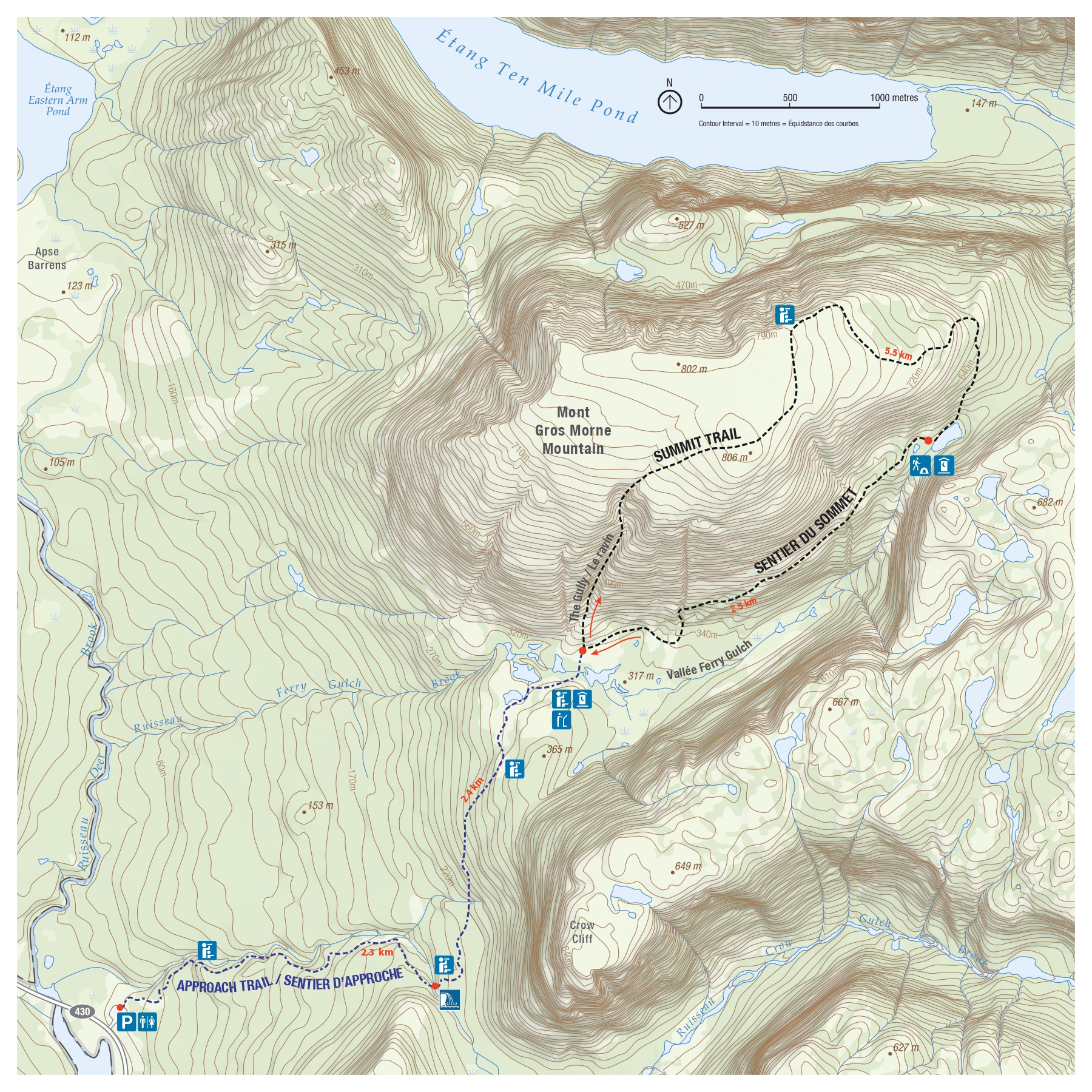Cliquez pour télécharger la carte des montagnes de Gros Morne