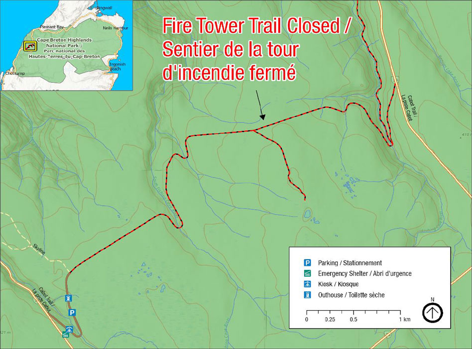 Fire Tower Trail closure map
