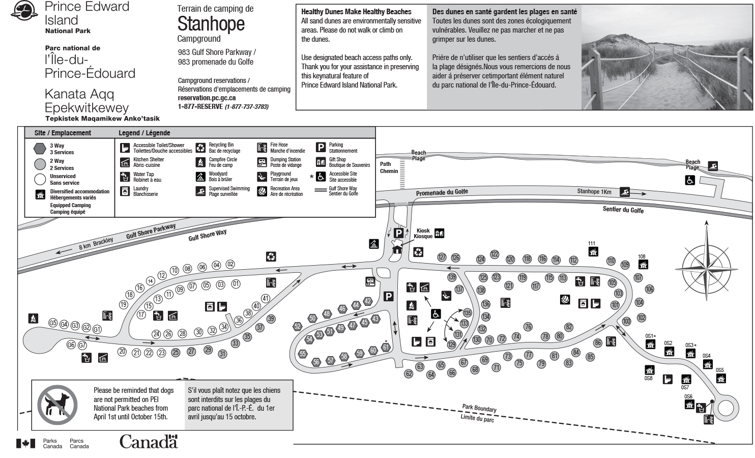 Map of Stanhope Campground