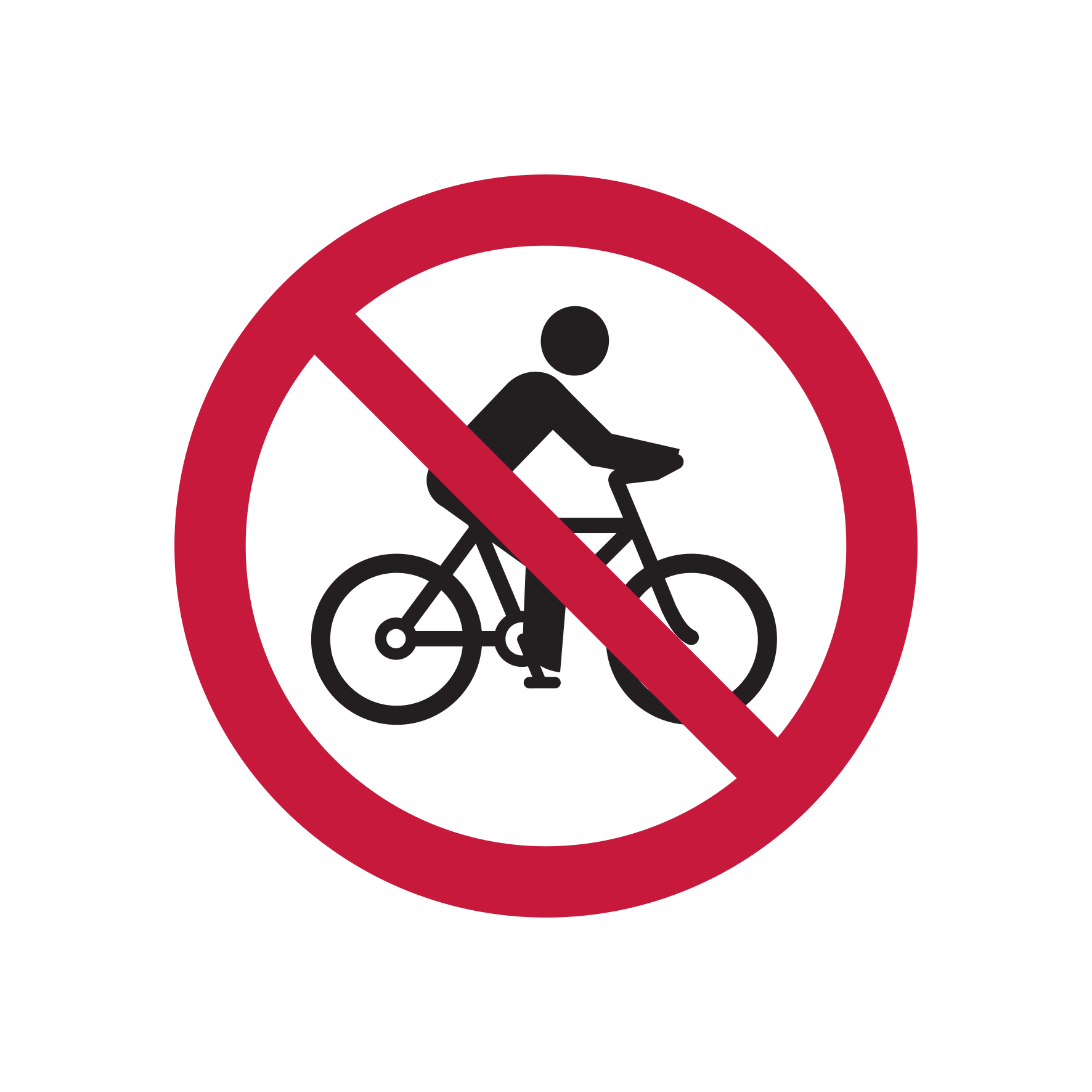 Vélo interdit, bike prohibited