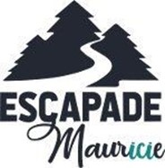 Escapade Mauricie's logo - a trail leading away through the conifers.