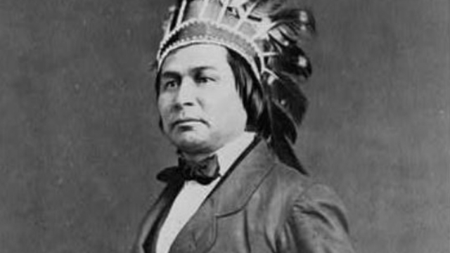 Portrait en noir et blanc du personnage historique national de Kahgegagahbowh (George Copway) (1818–1869)