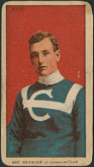 Arthur Bernier collectible hockey card from Library and Archives Canada, circa 1910-1912