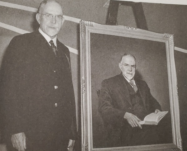 George Keen, one of the Co-operative Union of Canada presidents, presented with his oil portrait in 1945