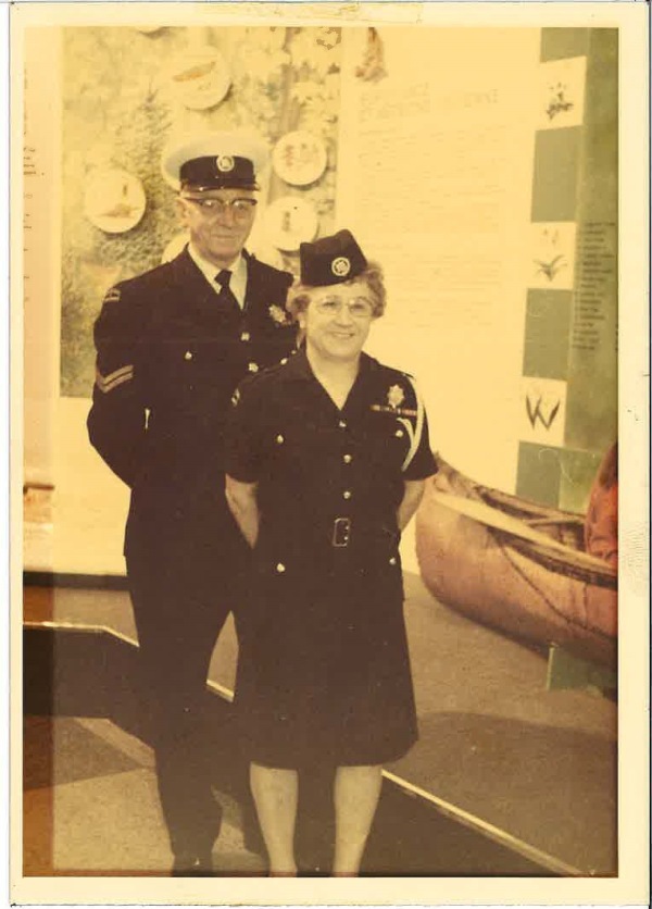 Audrey Gertrude Morton, first female employee joining the Canadian Corps of Commissionaires in Saint John, New Brunswick, 1972