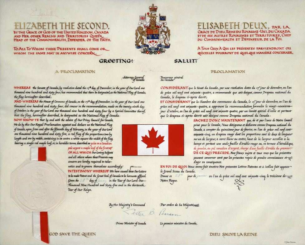 A document that explains the creation of the flag of Canada