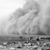 Dust storm at Pearce Airport in Alberta, 1942