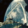 The Canadarm grapples the Hubble Space Telescope, 1990