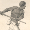 Illustration of a man holding a weapon