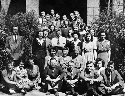 The Examination Unit staff posed in front of the National Research Council Annex