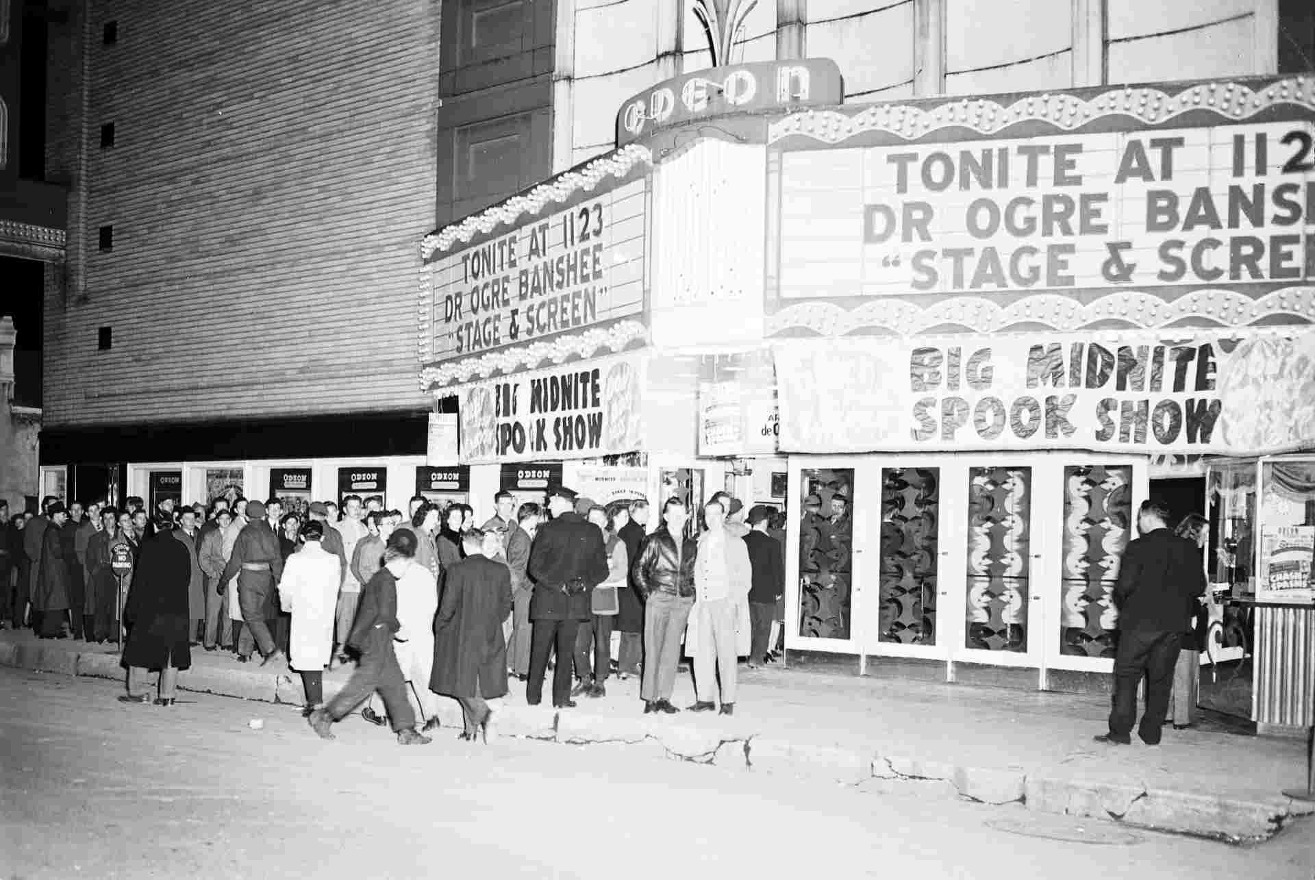 Kingston's Odeon Theatre, designed by Kaplan & Sprachman, Architects, 1948, from Queen's University Archives