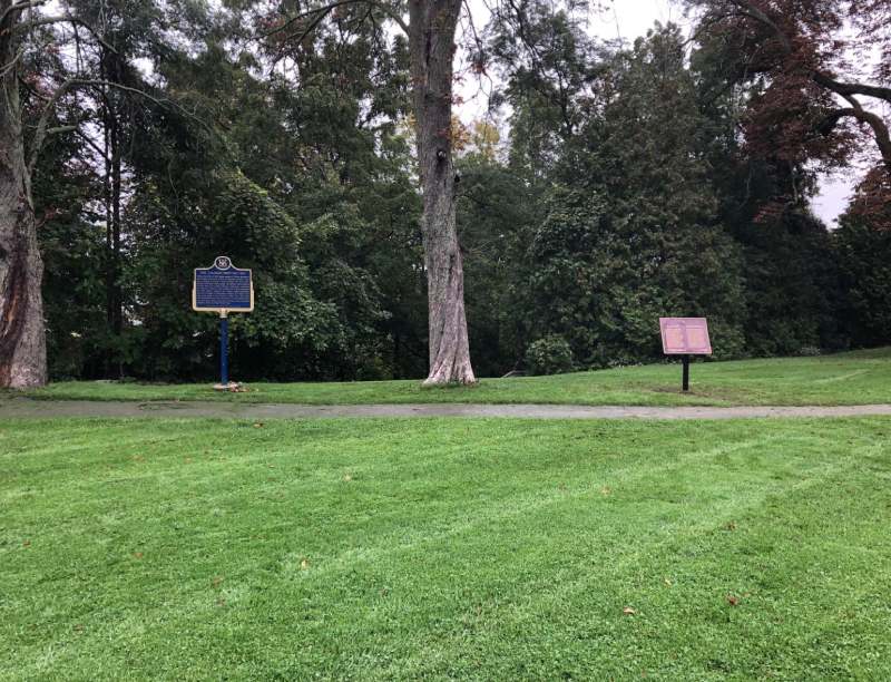 Commemorative plaque for Black Militia Units in Upper Canada, 1812-1850 National Historic Event installed in Queenston, Ontario
