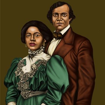 Représentation artistique de deux personnes debout ensemble