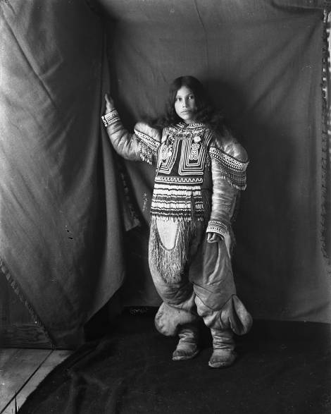 Portrait by Geraldine Moodie of Inuit woman, Kootucktuck, 1905