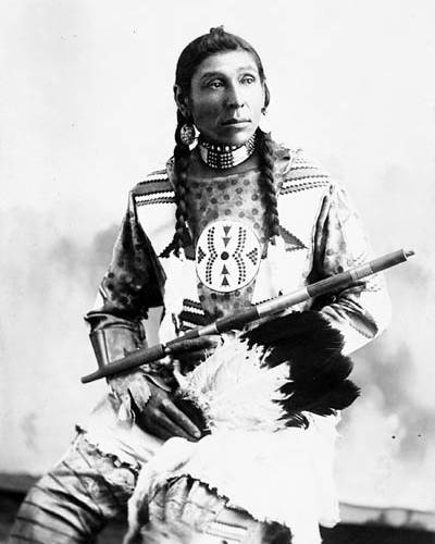 Photo by Geraldine Moodie of Sakamatayenew (Poundmaker), 1896