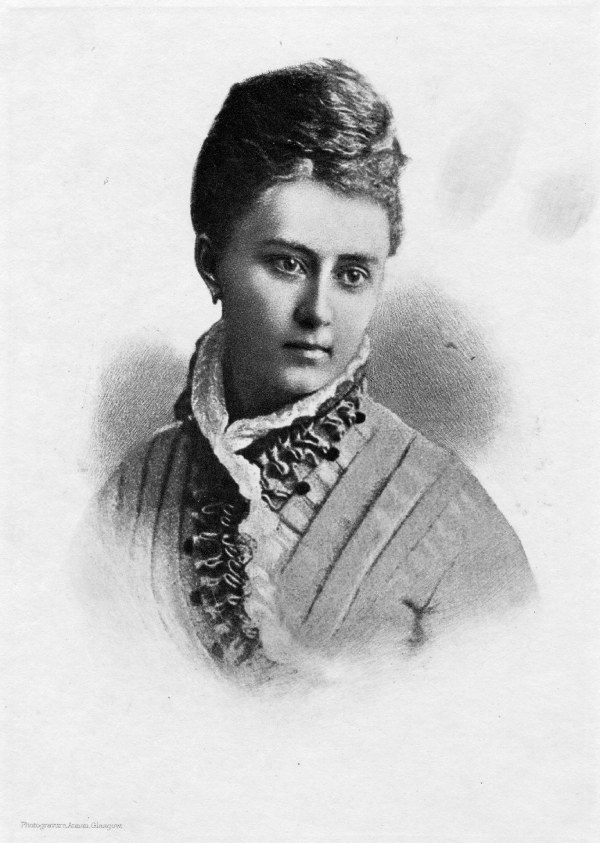 Black and white illustration of a woman's portrait