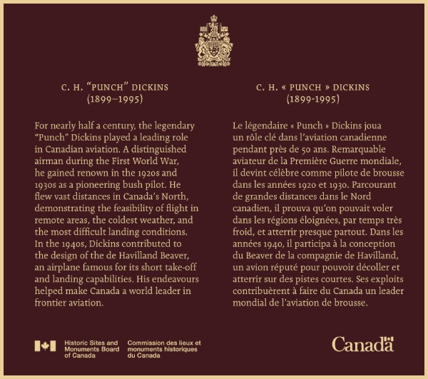 Commemorative plaque for Punch Dickins