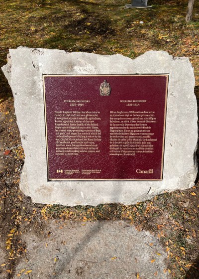 Plaque commémorative installée dans une roche