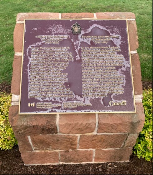 A commemorative bronze plaque