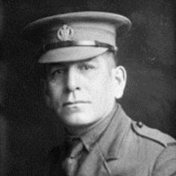 Black and white portrait of a man in uniform