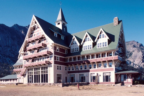 A large hotel in the mountains