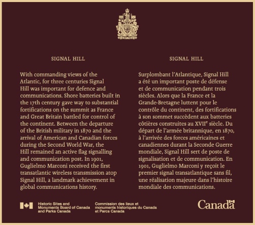 Plaque commémorative pour Signal Hill