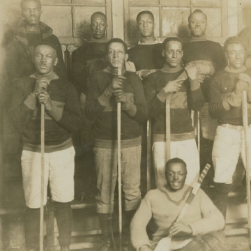 Archival image of Africville Sea-Sides hockey team, part of the Colored Hockey League of the Maritimes National Historic Event