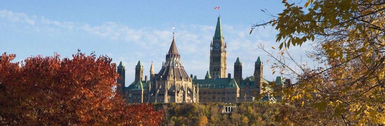A skyline of the capital of Canada
