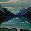 Painting of mountains and water