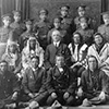 Black and white photo of a group of people