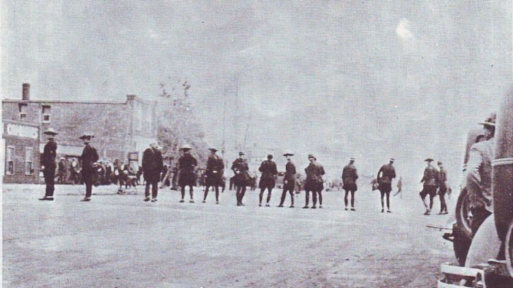 A street scene during the Estevan riot of September 29, 1931
