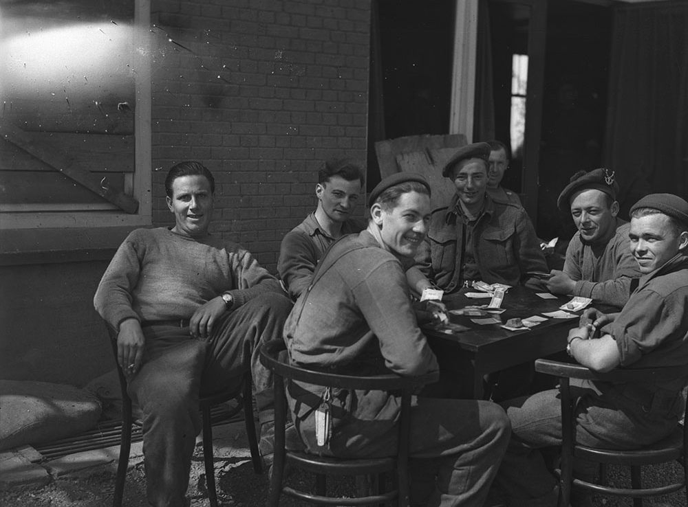 Historic black and white photo of the Netherlands getting liberated