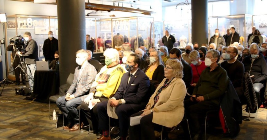 Sitted crowd attending an event