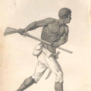 Illustration of a man holding a weapon