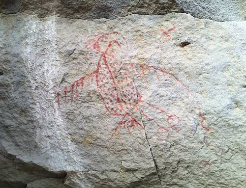 Picture of historical painting and writing on stone