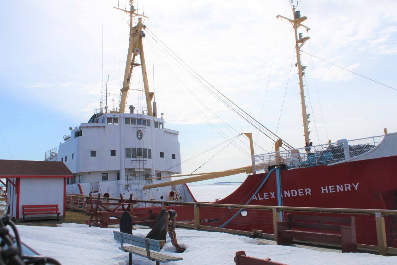 A large Coast Guard ship on the water