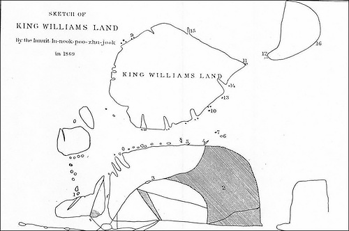 A map of King William Island circa 1869