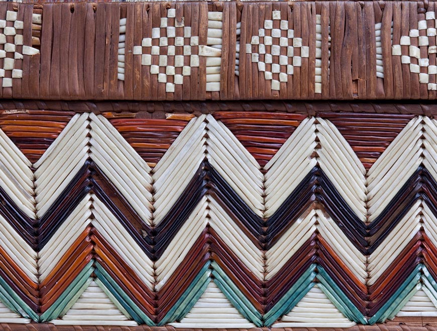 Intricate Mi’kmaq quillwork pattern.