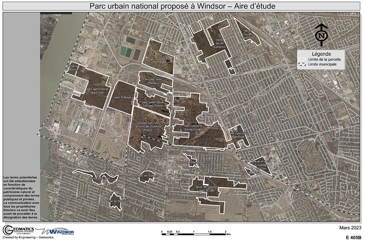 Parc urbain national proposé à Windsor – Lieu d’étude, La version textuelle suit.