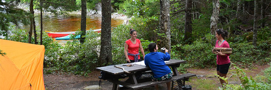 Visitors camping at Kejimkujik National Park and National Historic Site.