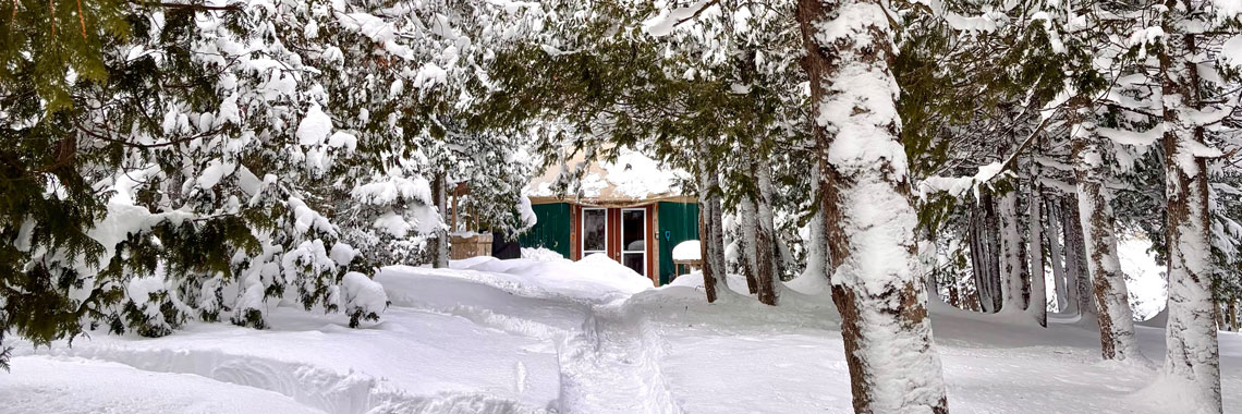 A yurt in deep snow