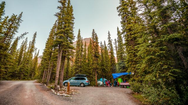 Rampart Creek campground on the Icefields Parkway in Banff.