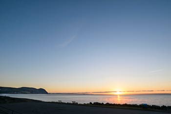 The Bay of Fundy at sunset.