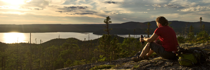 A visitor enjoys the view of Mount Stamford. 