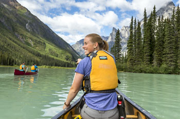 Visitors canoeing