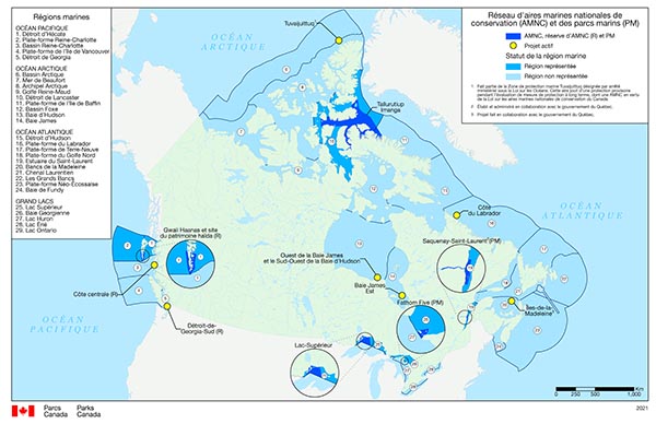 le réseau d’aires marines nationales de conservation du Canada