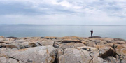 A rocky shore.